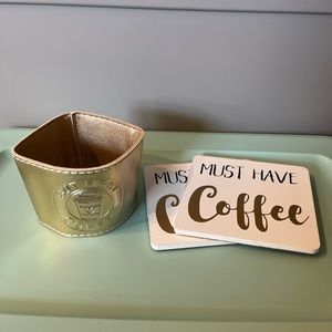 Coasters with matching coffee sleeve!